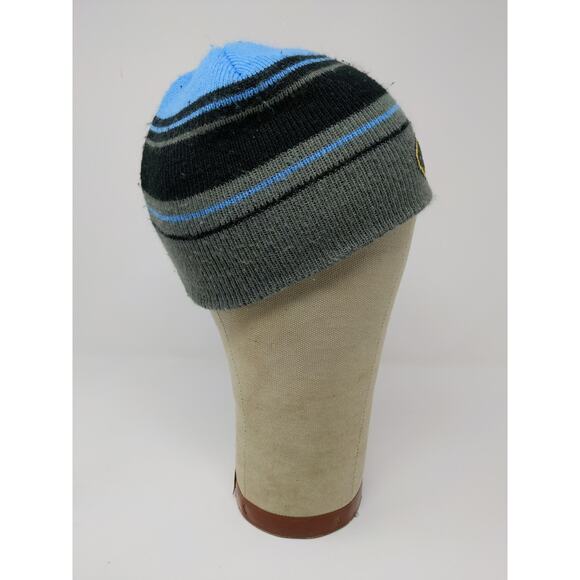 Youth Boys DC Comics Beanie Hat Striped Blue Black Gray Graphic Logo SEE DESC - Picture 5 of 10